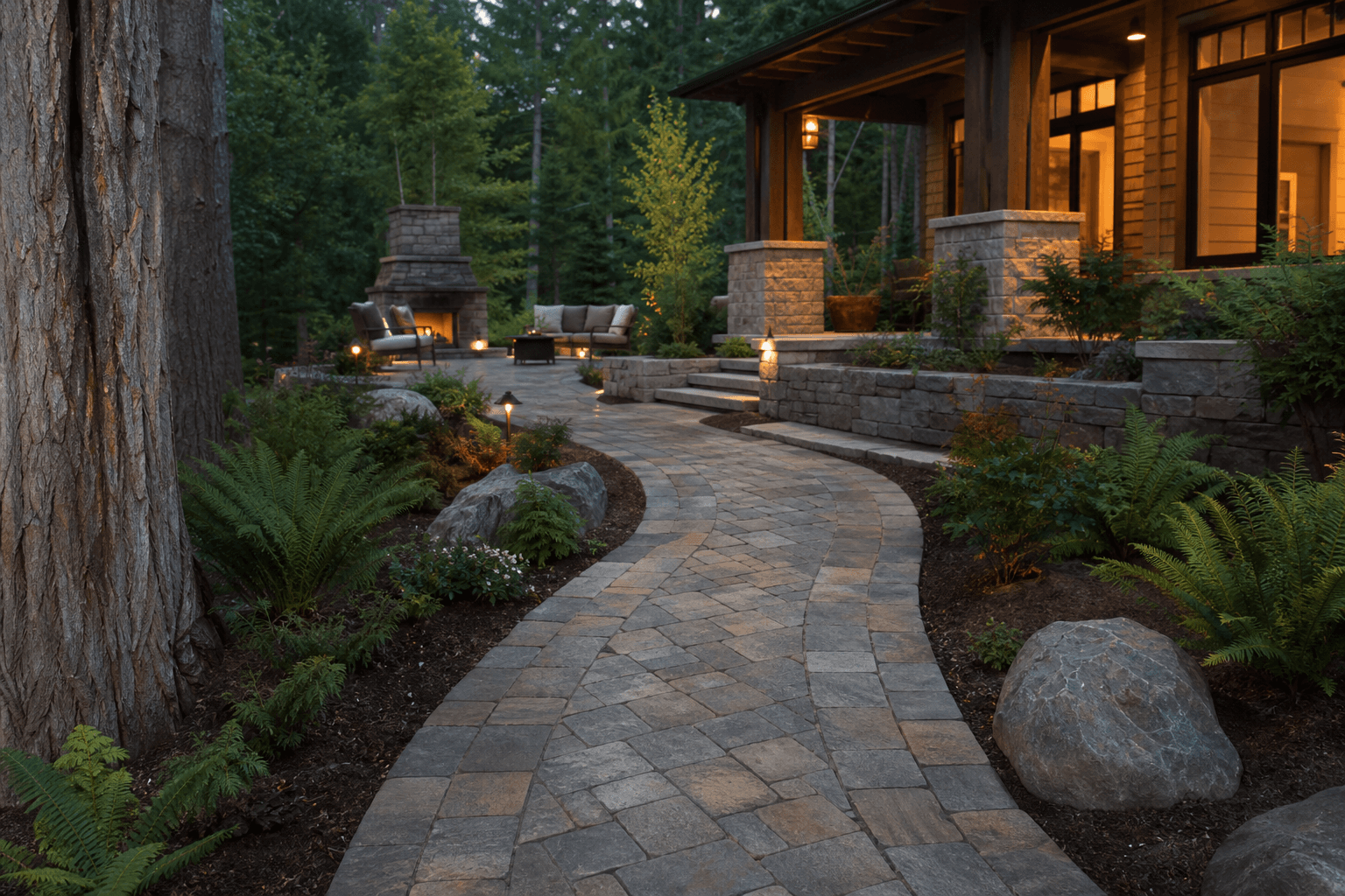 Brick patio and walkway installation in Abbotsford