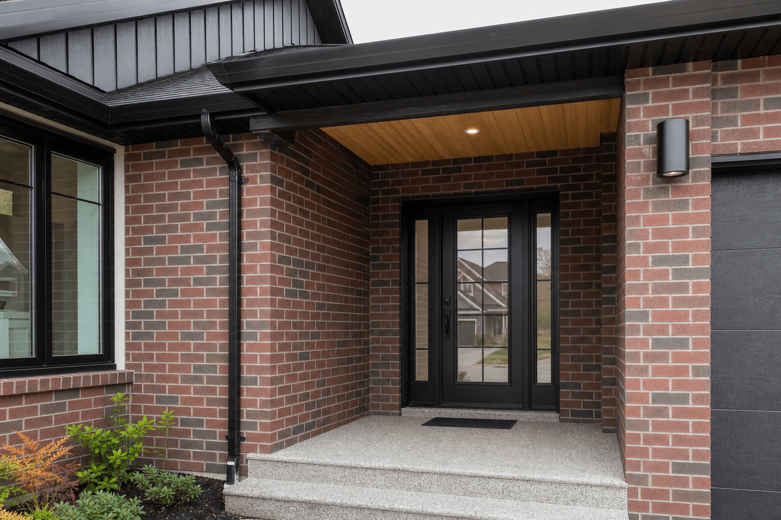 Brick veneer entryway on an Abbotsford home